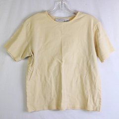 Atlantique Butter Yellow Short-Sleeve Cotton T-Shirt Women's Large FLAWED