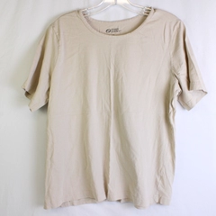Cozee Corner Beige Short-Sleeve Cotton T-Shirt Women's Size XL