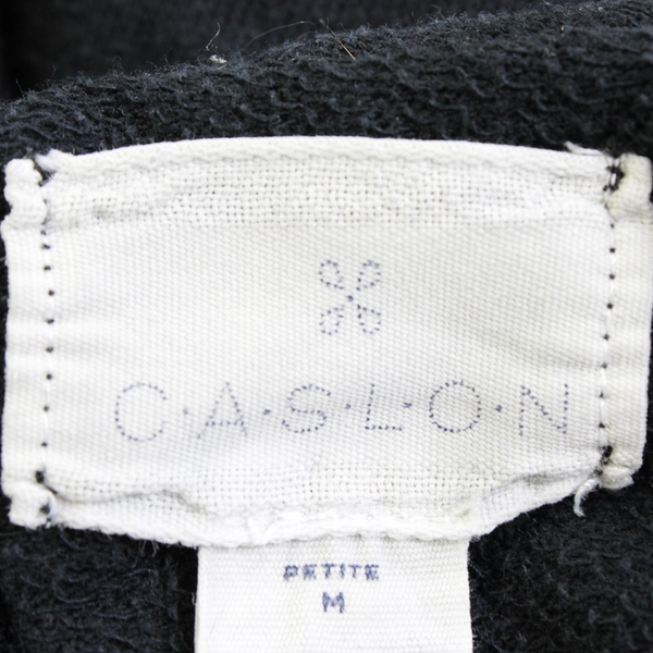 Caslon Solid Black Asymmetrical Zipper Jacket Women's Petite Medium