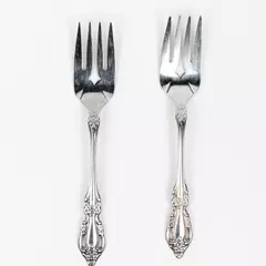 Lot Of 2 Oneida Silver Brahms (Stainless) Flatware Cold Meat Serving Forks