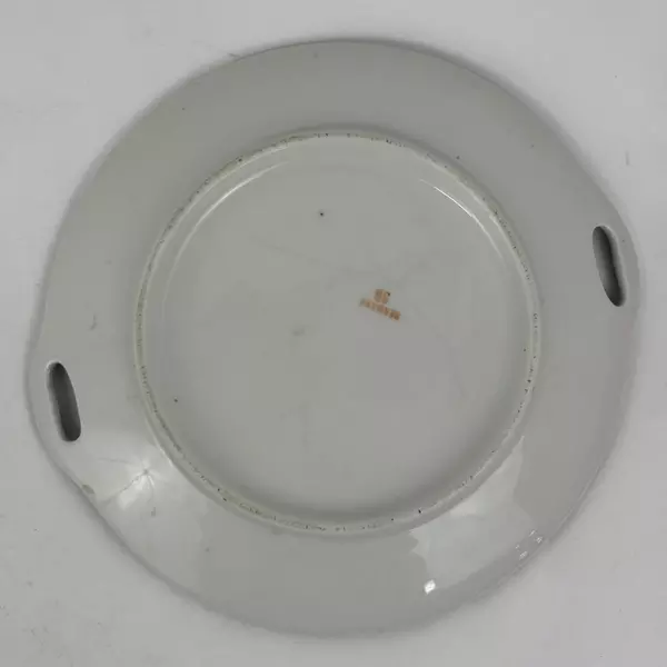 Vintage Floral Pattern Porcelain Plate With Handles From Germany