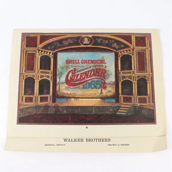 Vintage 1965 Shell Chemical Company Americana Calendar 