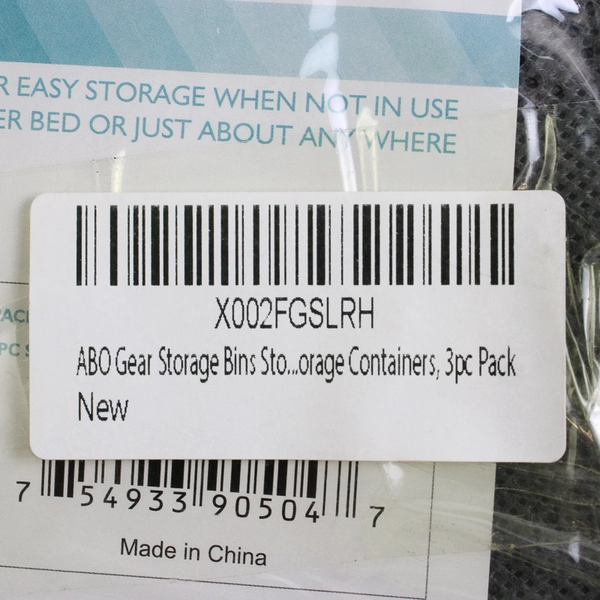 Set of 3 ABO Gray Closet Organizer Storage Bags