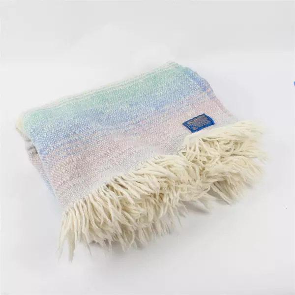 Pendleton 100% Wool Blanket Pastel Gradient Hombre W/ Fringe 61" x 46"