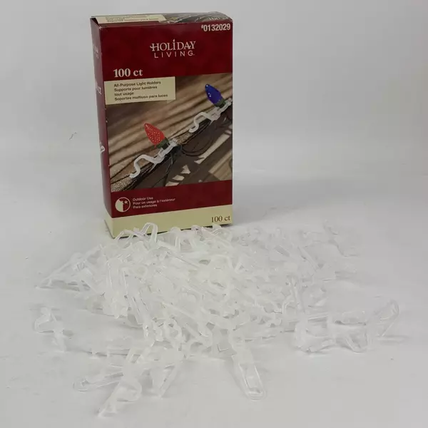 Holiday Living 100 CT Gutter Shingle Clips For Outdoor Lights
