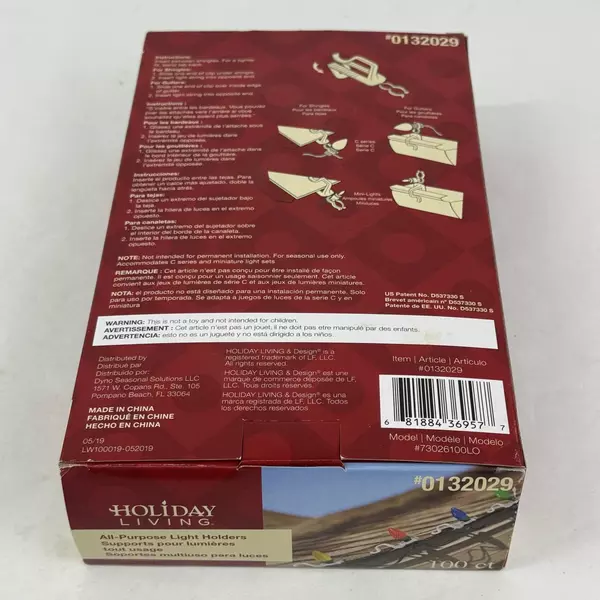 Holiday Living 100 CT Gutter Shingle Clips For Outdoor Lights