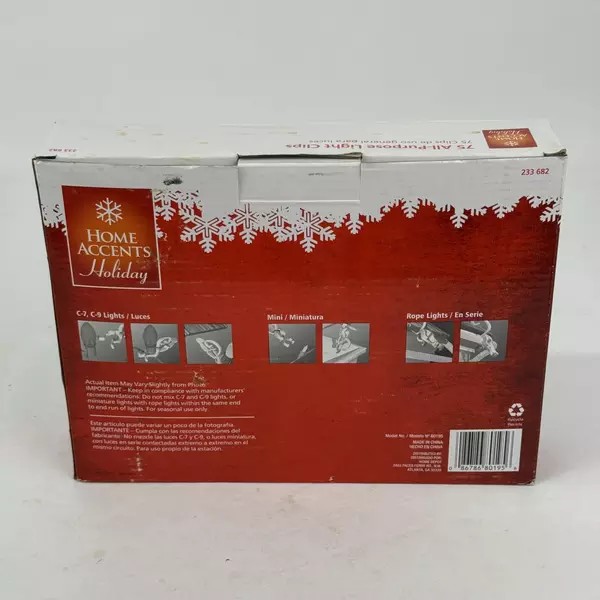 Home Accent 73-Ct Outdoor All-Purpose Christmas Light Clips for Gutters Shingles