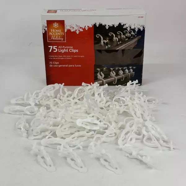 Home Accent 73-Ct Outdoor All-Purpose Christmas Light Clips for Gutters Shingles