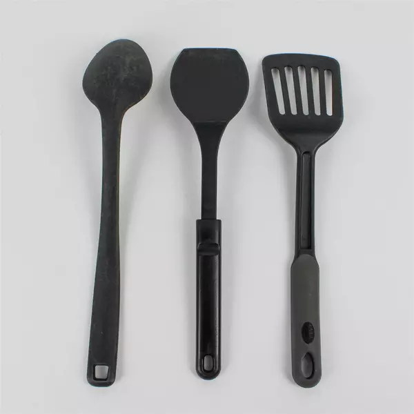 Lot of 3 Black Nylon Kitchen Cooking Utensils Spoon and Spatulas