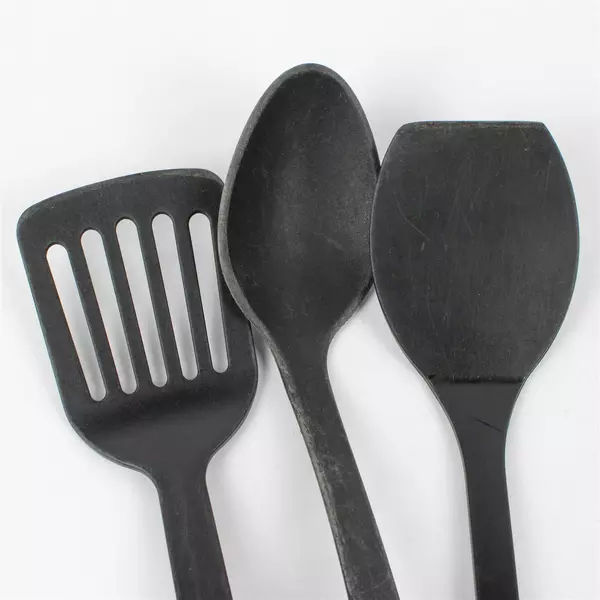 Lot of 3 Black Nylon Kitchen Cooking Utensils Spoon and Spatulas