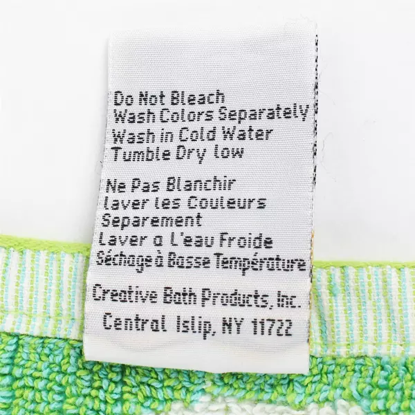 Lot Of 2 Matching Creative Bath 100% Cotton Hand Towels 70s Inspired Blue/Green