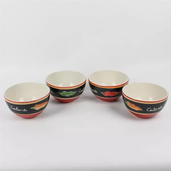 Lot Of 4 Royal Norfolk RNF33 Pattern Ceramic Bowls 9.25" Diameter 3.5" Tall
