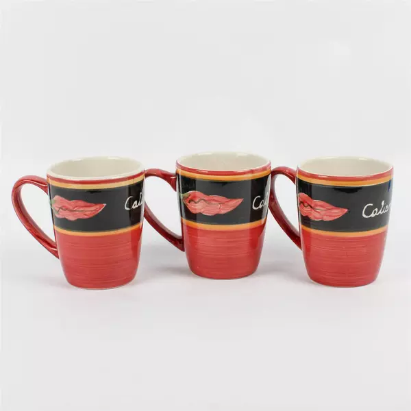 Lot Of 3 Royal Norfolk RNF33 Pattern Ceramic Mugs/Cups 4.5" Tall