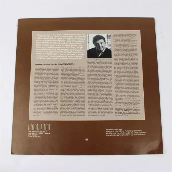 Vintage Amcal Inc 1982 The Americana Calendar Designed by Charles Wysocki