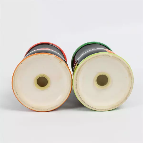 Set Of 2 Matching Unbranded Ceramic Salt & Pepper Shakers Chili Pepper Pattern