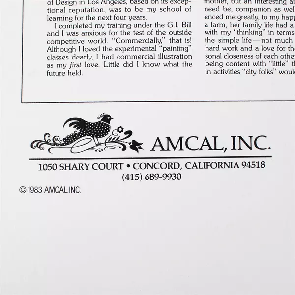 Vintage Amcal Inc 1984 The Americana Calendar Designed by Charles Wysocki