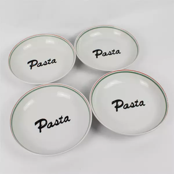 Lot Of 4 Houseware International Inc Ceramic Bowl Pasta 1.75" Tall 8.5" Diameter