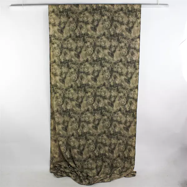Unbranded Floral Batik Style Rectangular Tablecloth Green/Brown 43" x 234.5"