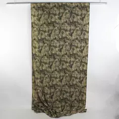 Unbranded Floral Batik Style Rectangular Tablecloth Green/Brown 43" x 234.5"