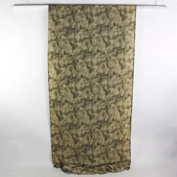 Unbranded Floral Batik Style Rectangular Tablecloth Green/Brown 43" x 234.5"