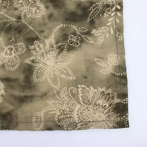 Unbranded Floral Batik Style Rectangular Tablecloth Green/Brown 43" x 234.5"