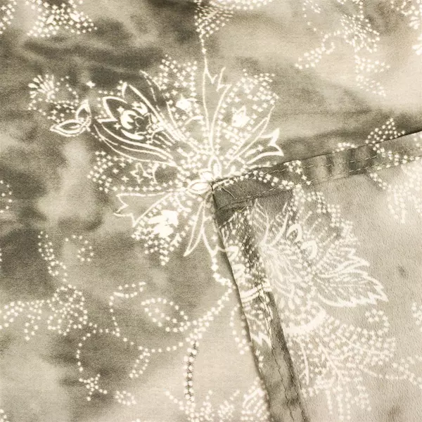 Unbranded Floral Batik Style Rectangular Tablecloth Green/Brown 43" x 234.5"