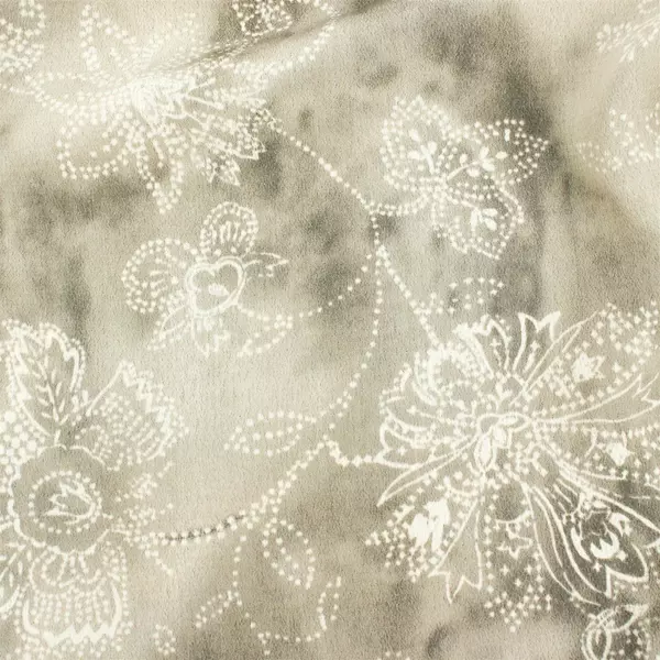 Unbranded Floral Batik Style Rectangular Tablecloth Green/Brown 43" x 234.5"