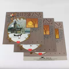 Lot of 3 Vintage Amcal Inc 1989 The Americana Calendar by Charles Wysocki