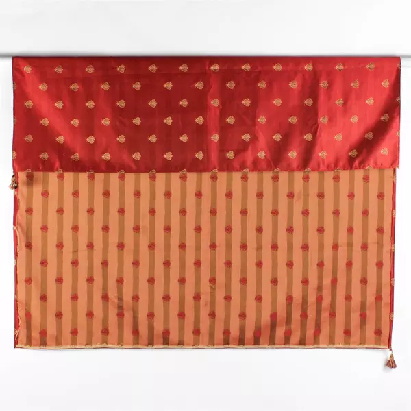 Unbranded Red Tablecloth Embroidered Orange Moth/Insect 58" x 54"