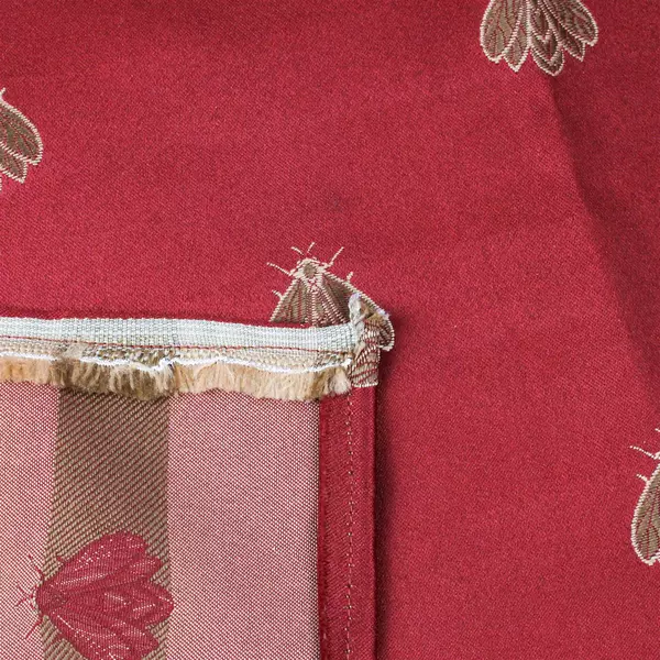 Unbranded Red Tablecloth Embroidered Orange Moth/Insect 58" x 54"