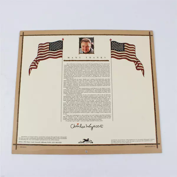 Vintage 1991 The Americana Calendar by Charles Wysocki 20th Anniversary Issue