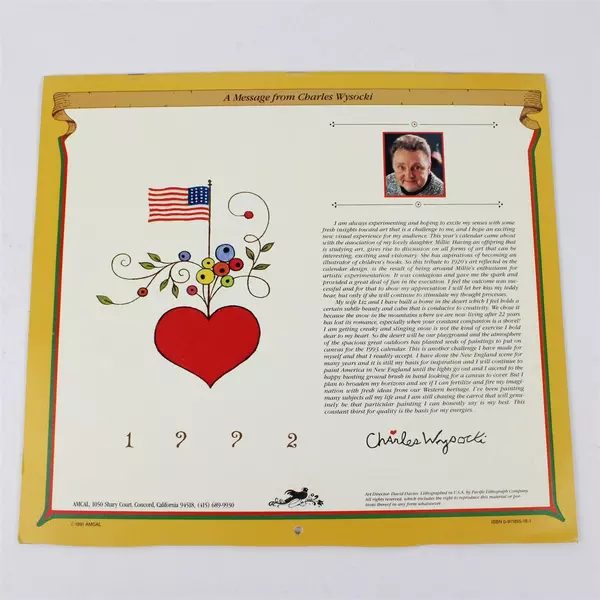 Vintage Amcal Inc The Americana Calendar 1992 Designed by Charles Wysocki 