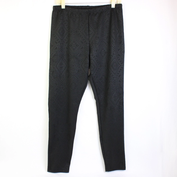 Xhileration Solid Black Tribal Design Athletic Pants Women's Size XL