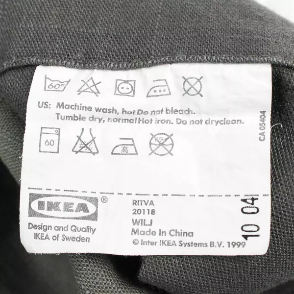 Ikea Wilj Ritva Curtain Panel 100% Cotton Solid Dark Gray Color 56" x 95"