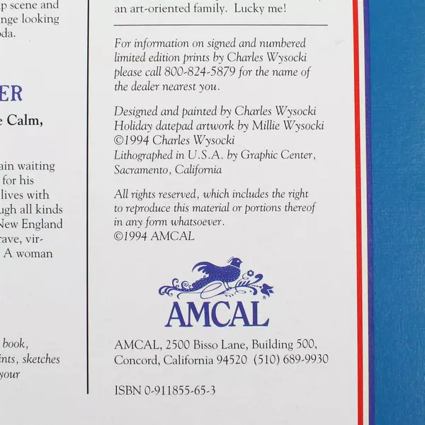 Vintage 1995 The Americana Calendar Designed by Charles Wysocki