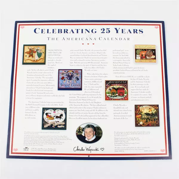 Vintage 1996 The Americana Calendar by Charles Wysocki 25th Anniversary Issue