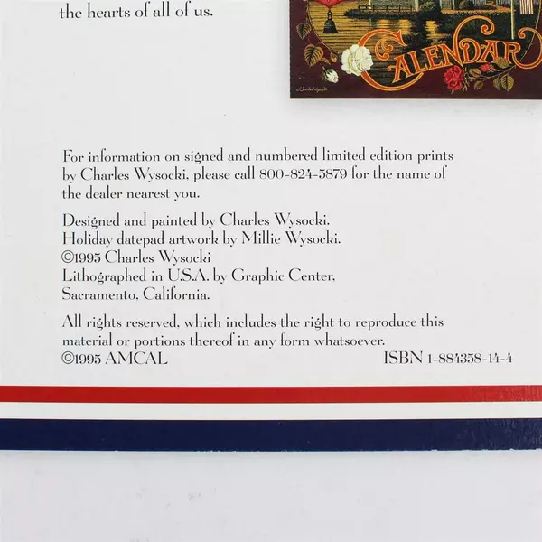 Vintage 1996 The Americana Calendar by Charles Wysocki 25th Anniversary Issue