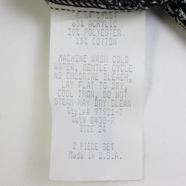 Vintage Surf and Turf of California Black and White Argyle Cardigan Women's 24