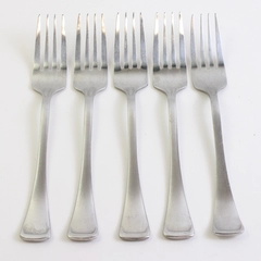 Lot Of 5 Oneida Silver Emma (Stainless, Satin) Oval Dinner Forks 8" Long