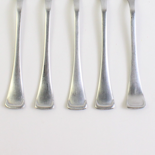 Lot Of 5 Oneida Silver Emma (Stainless, Satin) Oval Dinner Forks 8" Long