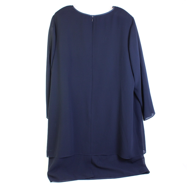 NWT Studio I Beaded Navy Blue Shift Midi Dress Women's Size 22W