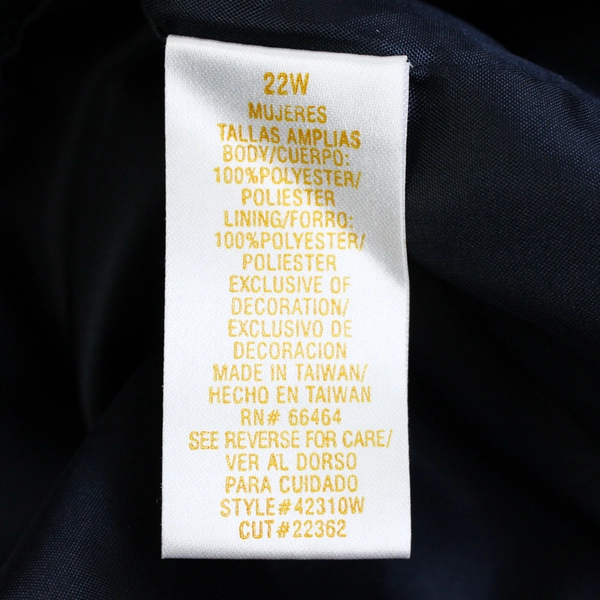 NWT Studio I Beaded Navy Blue Shift Midi Dress Women's Size 22W