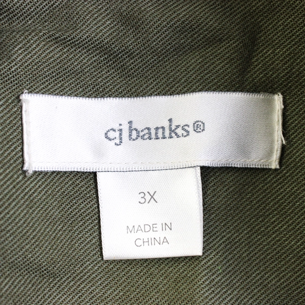 CJ Banks Army Green Vest Women's Size 3X