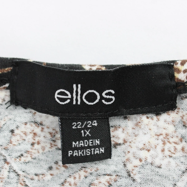 Ellos Brown & Black Floral Pattern Sleeveless Maxi Shift Dress Women's 22/24 1X