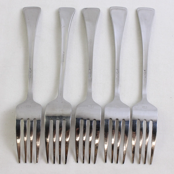 Lot Of 5 Oneida Silver Emma (Stainless) Dinner Forks 8" Long