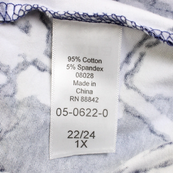 Woman Within Navy Blue & White Hibiscus Print Sundress Women's 1X 22/24