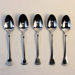 Lot Of 5 Oneida Silver Emma (Stainless) Soup Spoons 7" Long
