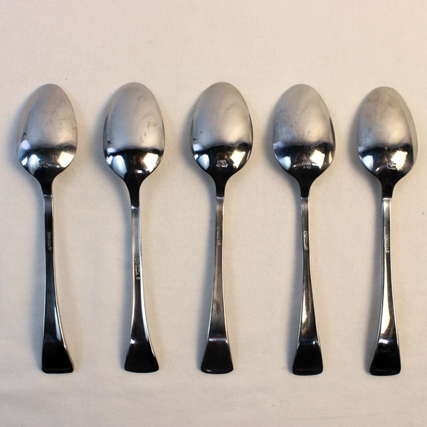 Lot Of 5 Oneida Silver Emma (Stainless) Soup Spoons 7" Long