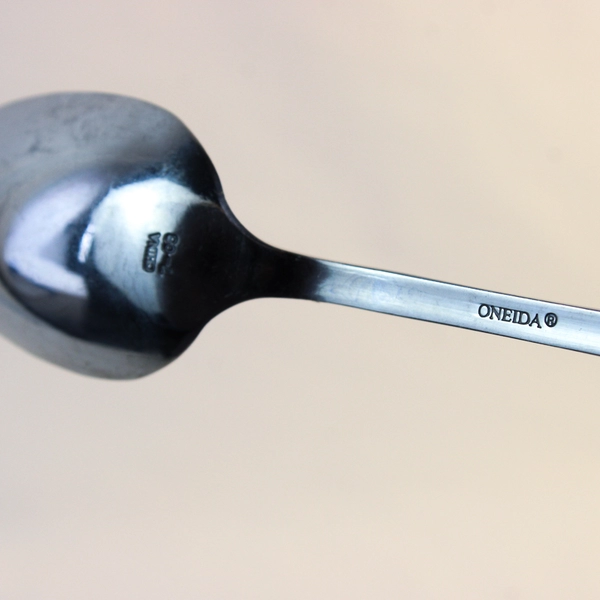 Lot Of 5 Oneida Silver Emma (Stainless) Soup Spoons 7" Long