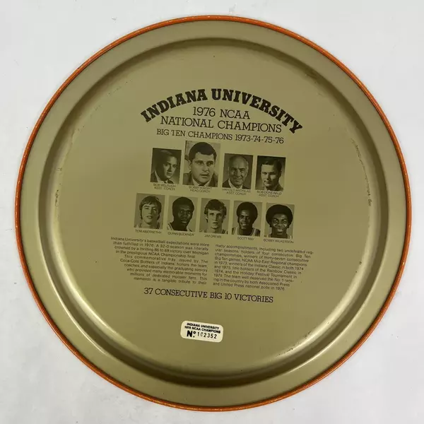 Vintage 1976 Indiana University NCAA Champions Coca-Cola Tin Tray